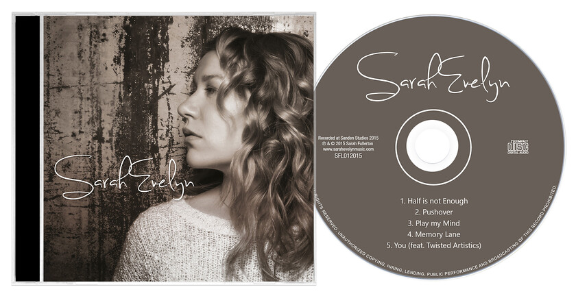 Sarah Evelyn CD Cover 1 Design 
 Design of a CD Cover for Sarah Evelyn 
 Keywords: Beige, Print, Printed, Cassette, Woman, Girl, Product, Designer, Artwork, Case, Musician, Singer, Songwriter, Performer