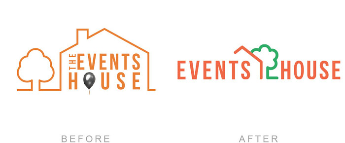 Events House Logo Polish Update Redesign 
 Updated, redesign of the Events House logo 
 Keywords: House, Polish, Designer, Tree, Line Art, Transformation, Orange, Update, New, Improve, Vector, Balloon, Simplified, Symbol, Green