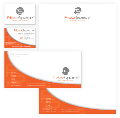 Floor Space Business Stationery Design 
 Design and artwork setup of business stationery for Floor Space including; business card, compliments slip and letterhead 
 Keywords: Letter Headed Paper, A4, Carpenter, Carpentry, Corporate ID, Branding, Printed, Compliments Slip, Professional, Print, Grey, Logo, Orange,