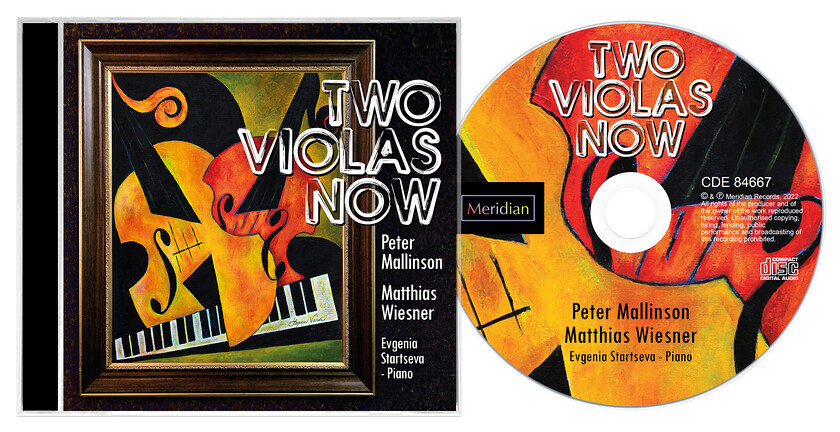 Two Violas Now CD Cover Design 
 Design of a CD Cover for Peter Mallinson and Mathew Wiesner - Two Violas Now 
 Keywords: Red, Orange, Print, Printed, Cassette, Painting, Product, Designer, Artwork, Case, Classical, Musician