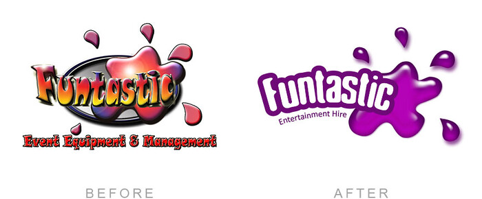 Funtastic Logo Polish Update Redesign 
 Updated, redesign of the Funtastic, Entertainment Hire logo 
 Keywords: Polish, New, Designer, 3D, Splat, Transformation, Pink, Update, Improve, Brand