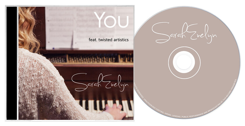 Sarah Evelyn CD Cover 2 Design 
 Design of a CD Cover for Sarah Evelyn - You 
 Keywords: Cream, Print, Printed, Cassette, Product, Designer, singer, Songwriter, Artwork, Case, Piano, Pianist