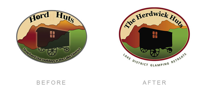 The Herdwick Huts Logo Polish Update Redesign 
 Updated, redesign of the The Herdwick Huts logo 
 Keywords: Polish, Vectorise, Designer, Vector, Transformation, New, Update, Glamping, Improve, Green