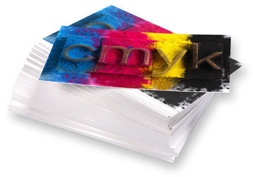 CMYK printed, stack of Business Cards
