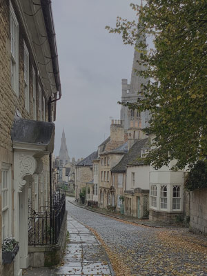 Photo of Barn Hill Road, Stamford, with a view of St Mary's and All Saints' Church